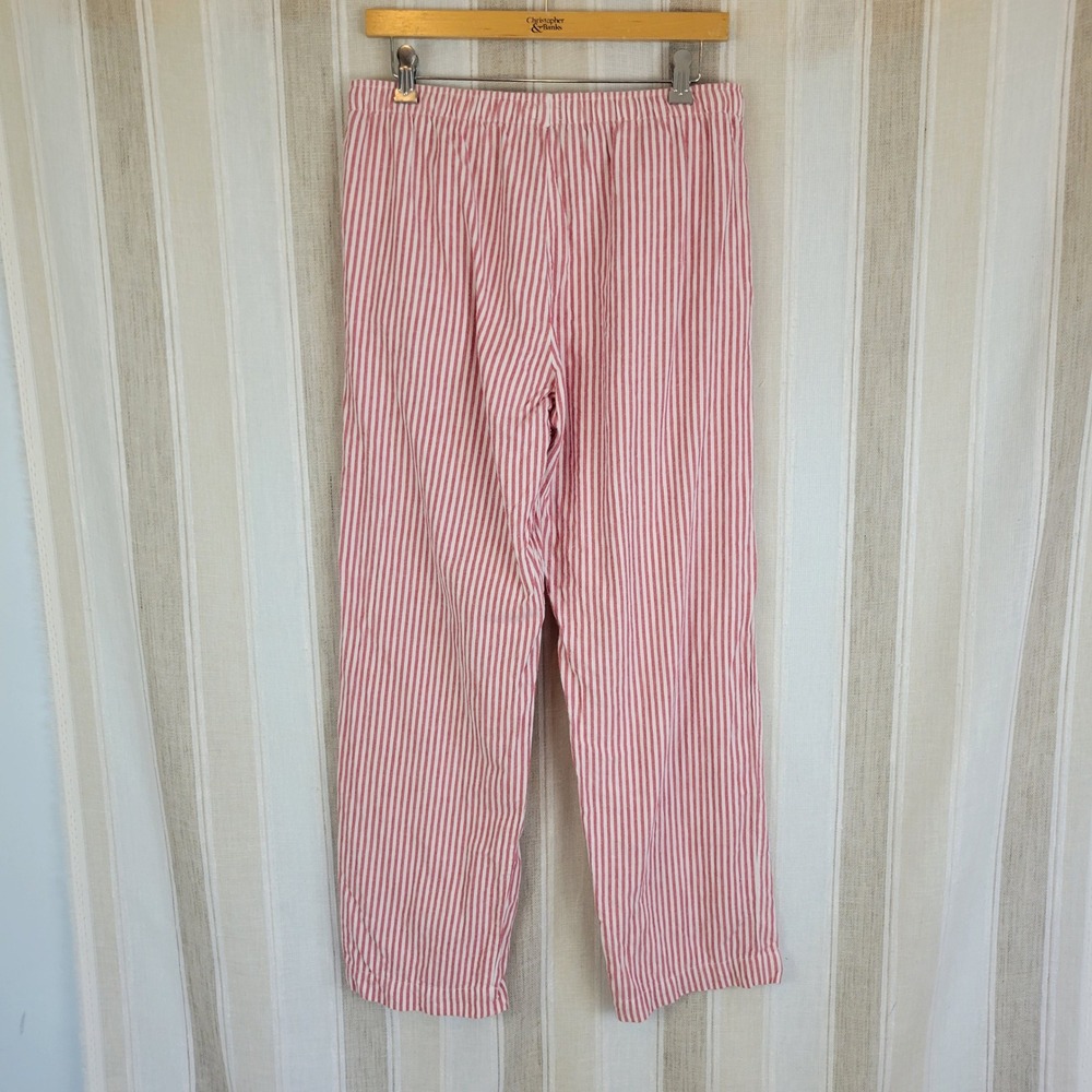 Gap Body 100% Cotton Pull on Pants Striped Size Small Pajamas Pockets Red White - Picture 10 of 11